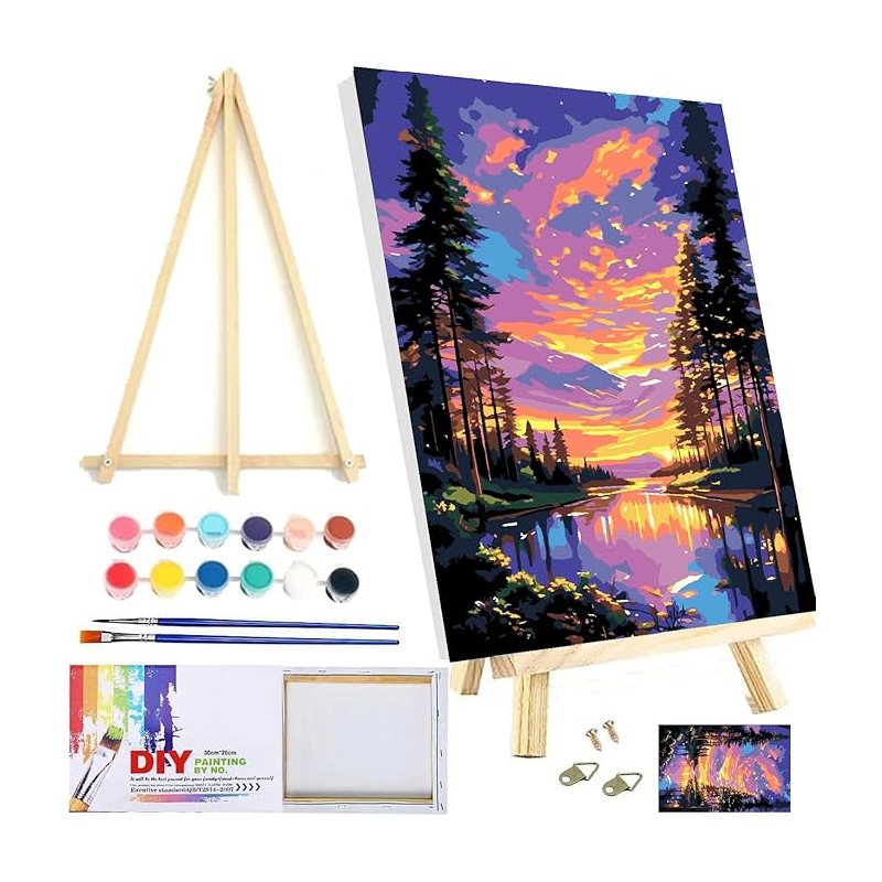 Paint by Numbers Forest Sunset Kit